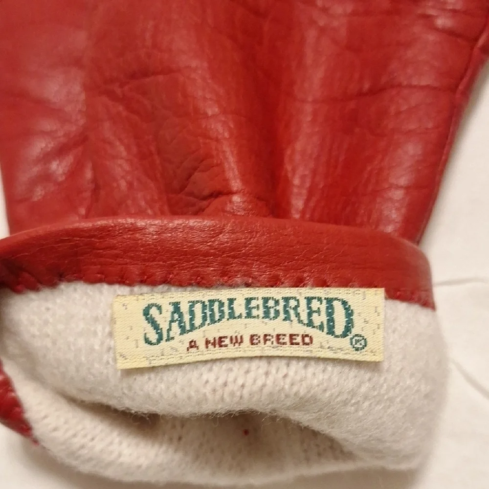Saddlebred Red Leather Gloves